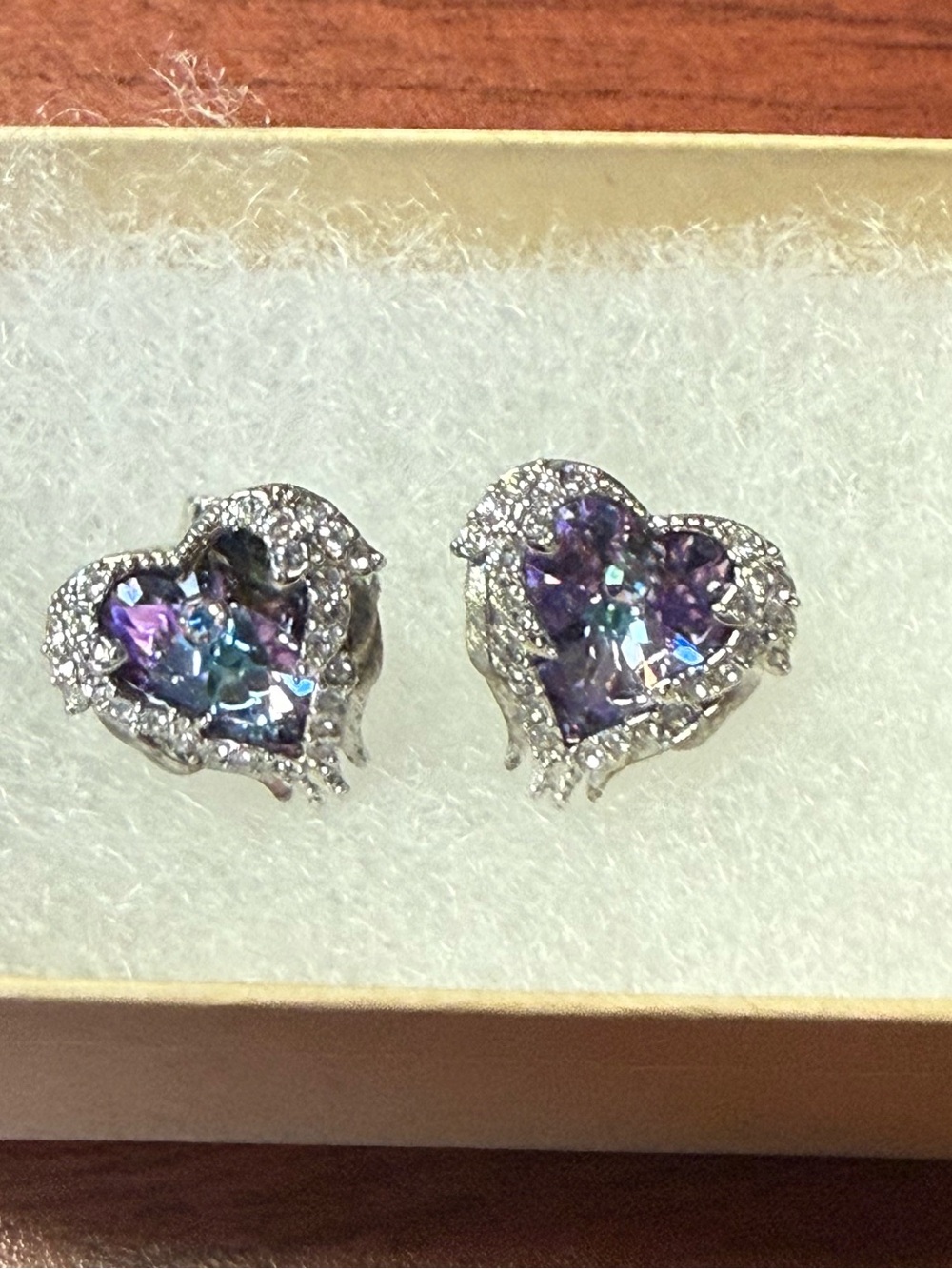 CDE Purple Heart & Wings Earrings